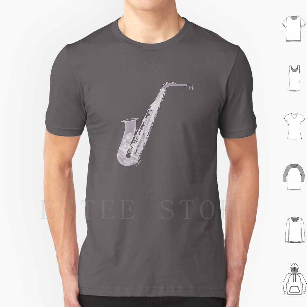 Musical Instrument Image - Saxofoon-X-Ray T-shirt DIY Big Size 100%