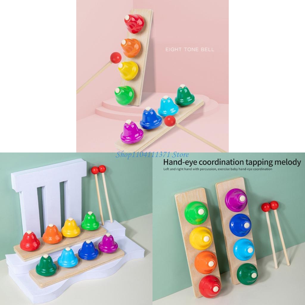 Musical Instrument For Toddlers - 8-noot handbellen bureaubellen kleurrijke handbellen percussie-instrument