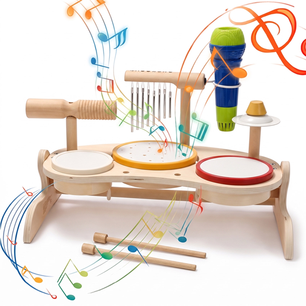 Musical Instrument Manufacturers - Houten Drumstel voor Kinderen, Muzikaal Speelgoed,