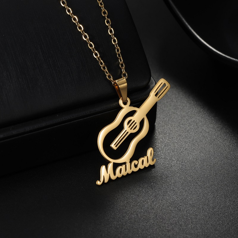 Musical Instrument With Name - Nieuwe aangepaste naam muziekinstrument hanger ketting