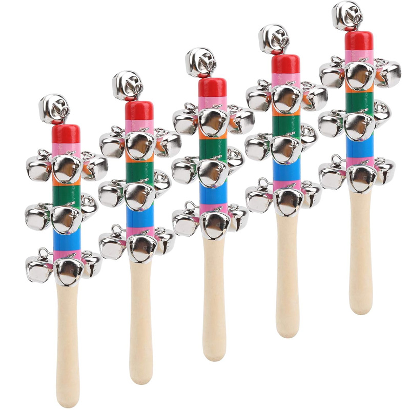 5PCS Houten Jingle Hand Bells  - Musical Instrument For Toddlers recensie en prijs