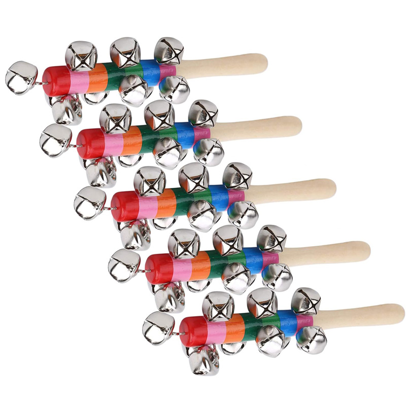 5PCS Houten Jingle Hand Bells  - Musical Instrument For Toddlers recensie en prijs