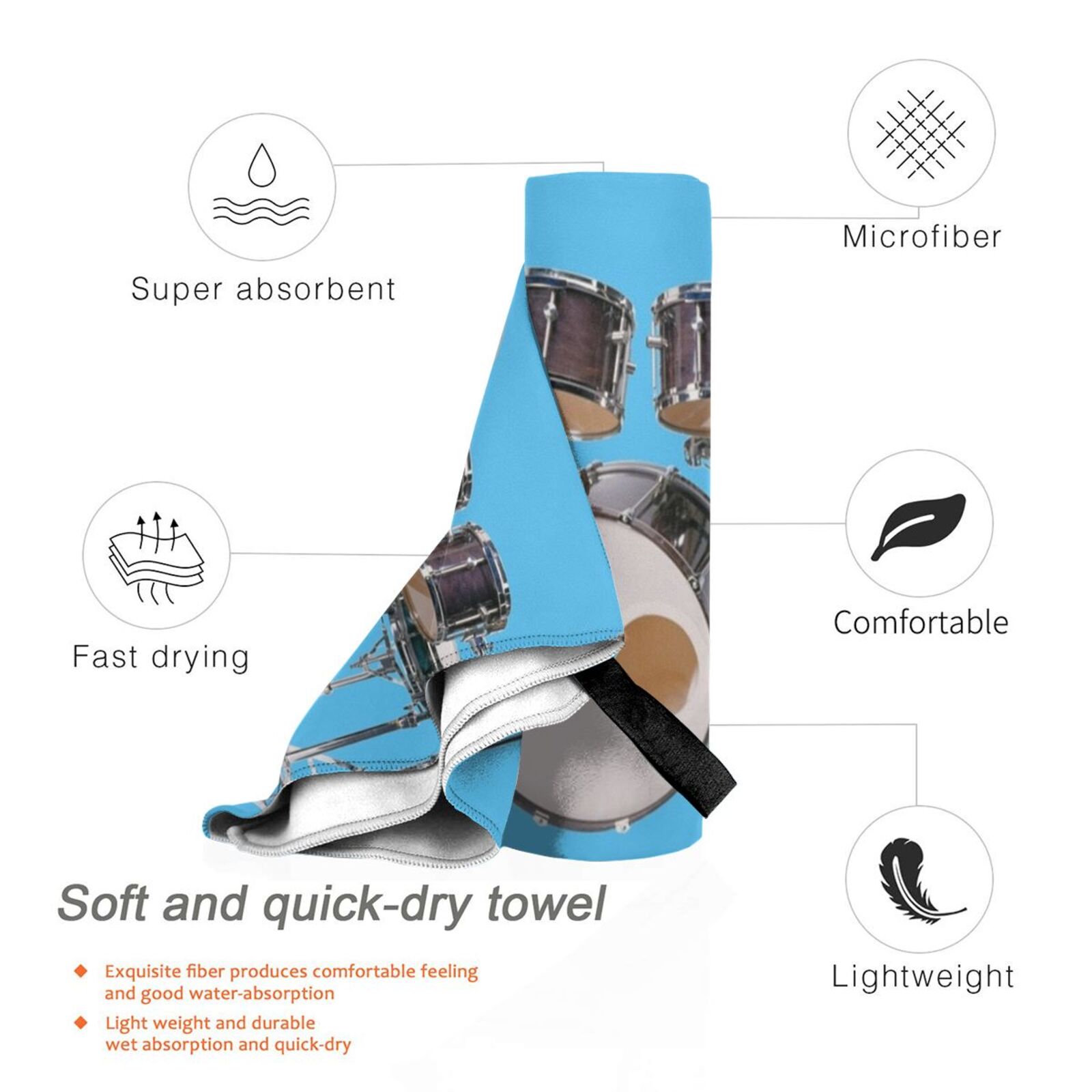 Drums Illustratie Badhanddoek  - Musical Instrument Image recensie en prijs