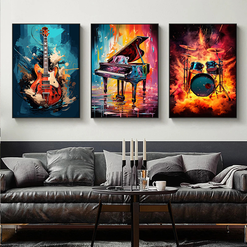 Frameloze abstracte kleurrijke - Musical Instrument Image recensie en prijs